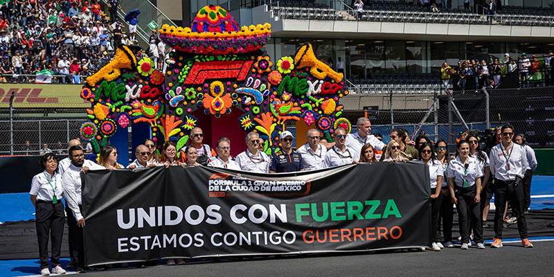 México GP invita a los aficionados a mostrar su apoyo  a los afectados por el huracán Otis durante la vuelta 25